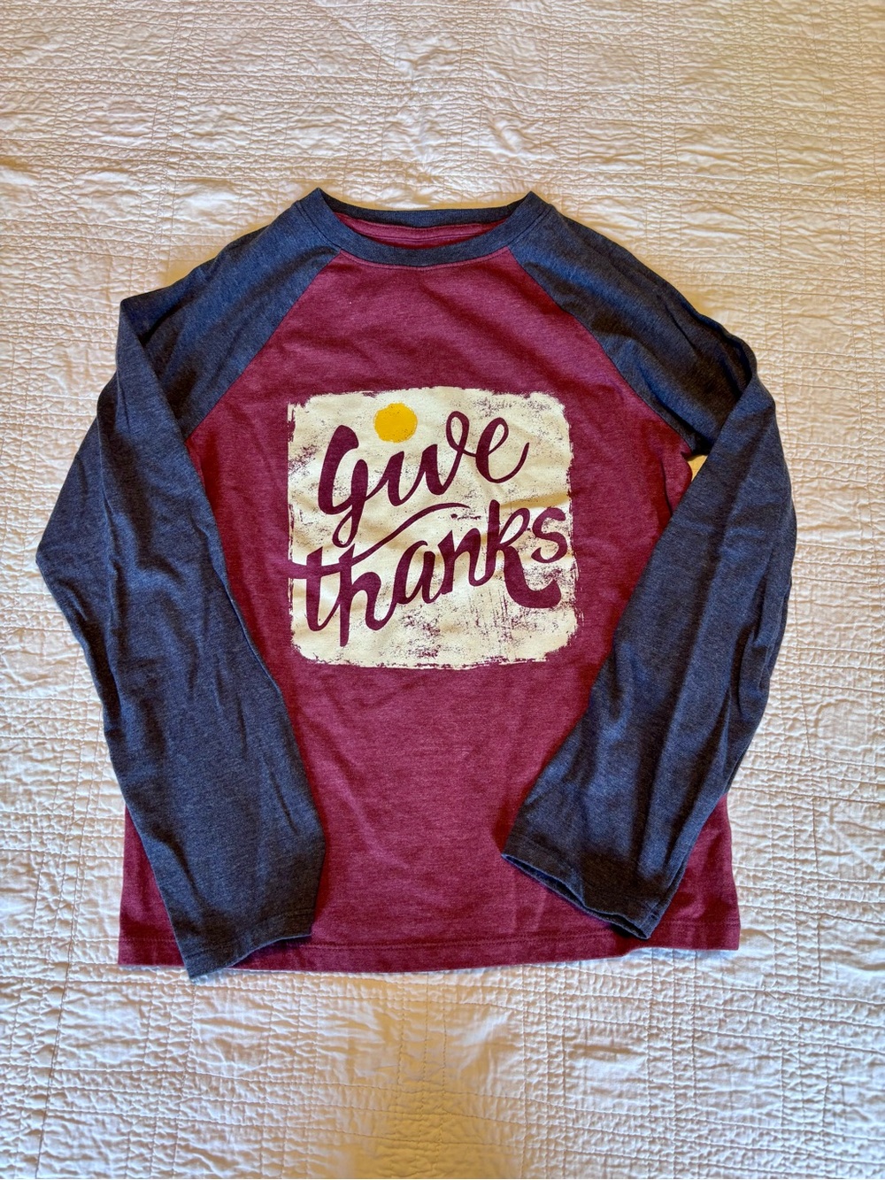 Cat & Jack Burgundy Tee with Navy Trim